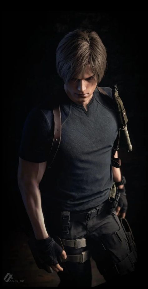 Leon Resident Evil, Resident Evil Collection, Dmc 5, Resident Evil Leon, Zoo Wee Mama, Side Profile, Video Game Characters, Smash Book, His Hands