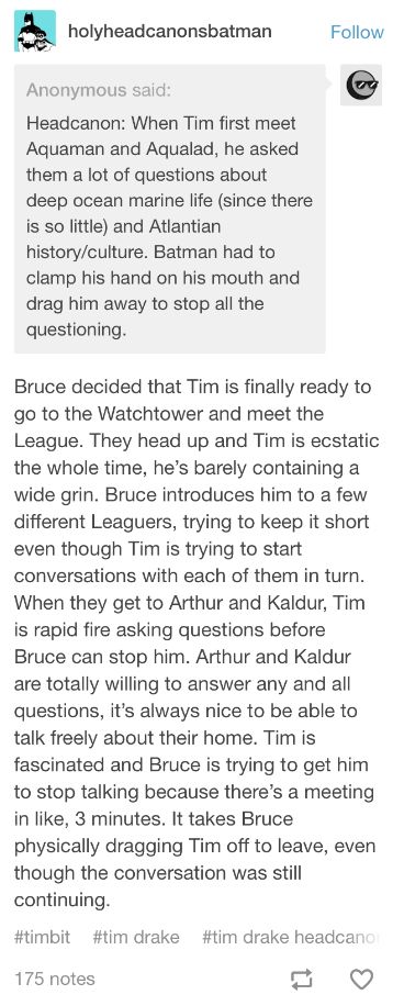 Tim Drake Headcanon, Young Justice League, Batfamily Funny, Tim Drake, Batman Funny, Batman Robin, Im Batman, Batman Universe, Dc Memes