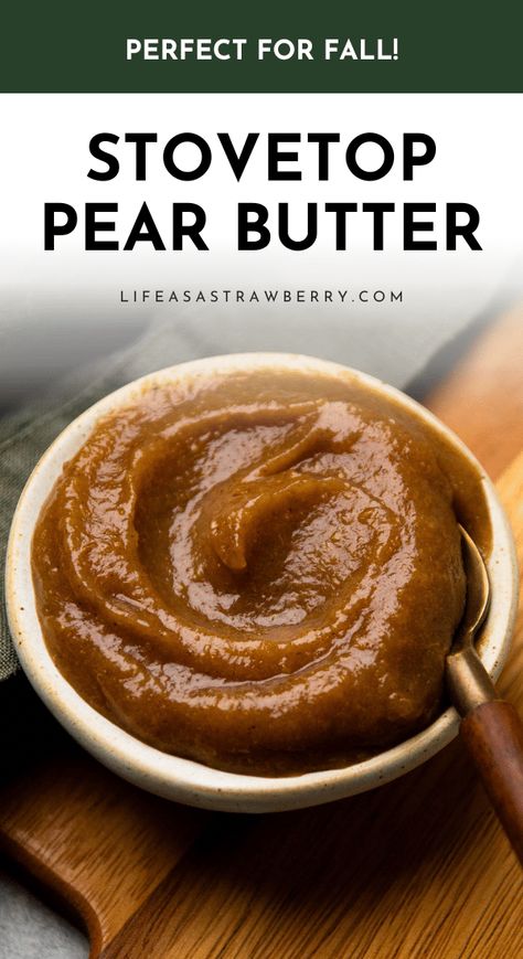 How To Make Pear Butter, Pear Butter Recipe, Pear Sauce Recipe, Canning Jam Recipes, Fruit Butter, Pear Sauce, Sugar Free Fruits, Slow Cooker Apple Butter, Caramel Pears