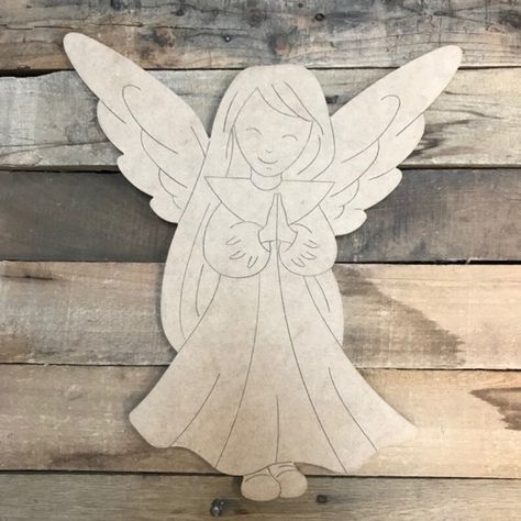 Christmas Wood Patterns Templates, Angel Template, Patriotic Printables, Angel With Wings, Paint Diy Crafts, Wood Angel, Praying Angel, Wooden Angel, Picture Letters