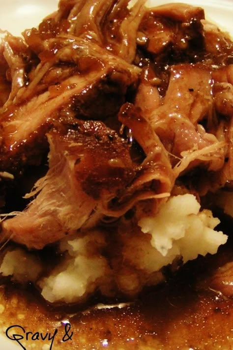 Pork Roast, Gravy & Mashed Taters Pork Roast And Gravy Recipes, Cajun Pork Roast, Hawaiian Roast Pork With Gravy, Pork Roast Gravy, Pork Roast And Gravy, Pork Roast Slow Cooker, Best Pork Loin Recipe, Roast In Crock Pot, Pork Roast With Gravy