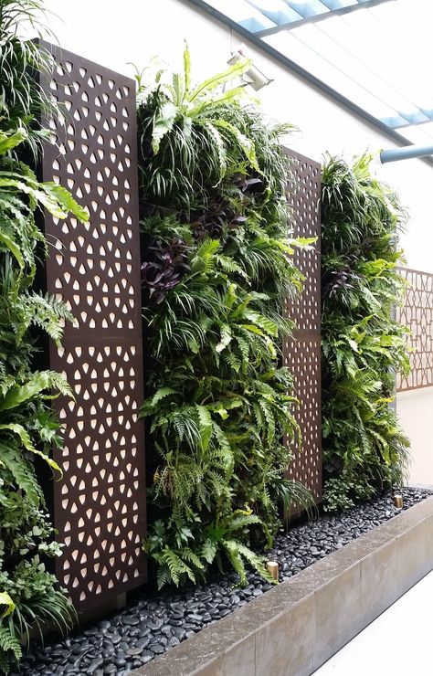 From white picket fence designs to out-of-this-world varieties, fence styles come in all different shapes and sizes. They are another extension of you and your personality and are without question a great medium for expressing yourself to the world. Wall With Plants, Outdoor Living Wall, Garden Wall Designs, Vertical Garden Design, نباتات منزلية, Vertical Garden Wall, Vertical Garden Diy, Garden Screening, Walled Garden