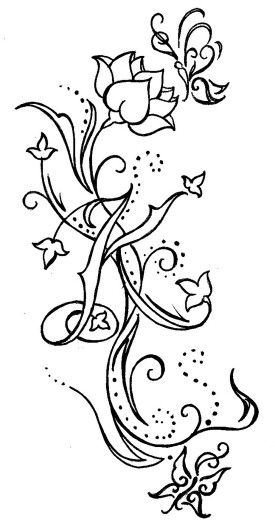 Vine flower Swirl Tattoo, Butterfly With Flowers Tattoo, Butterflies Tattoo, Cricut Stencils, Patterns Art, Initial Tattoo, Butterfly Tattoo Designs, Henna Tattoos, Butterfly Drawing