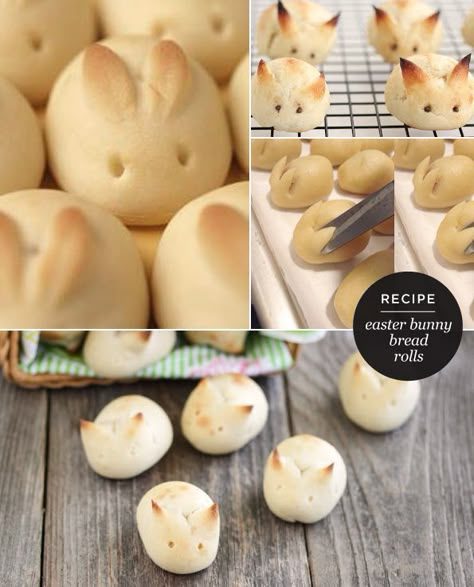 Bunny Bread Rolls, Easter Bunny Rolls, Bunny Rolls, Bunny Bread, Easy Easter Treats, Decorações Com Comidas, Easter Bread, Easter Food, Treat Ideas