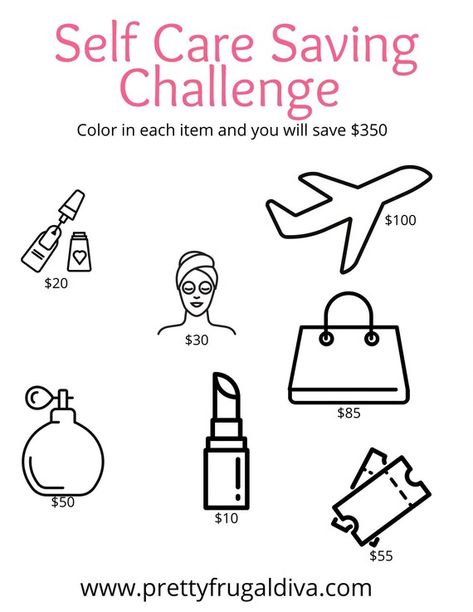 Self Care Savings Challenge Saving Challenge Self Care | Etsy Challenge Self Care, Cash Budgeting, Saving Money Chart, Savings Chart, Money Chart, Money Saving Methods, Money Saving Techniques, Saving Strategies, Savings Challenges