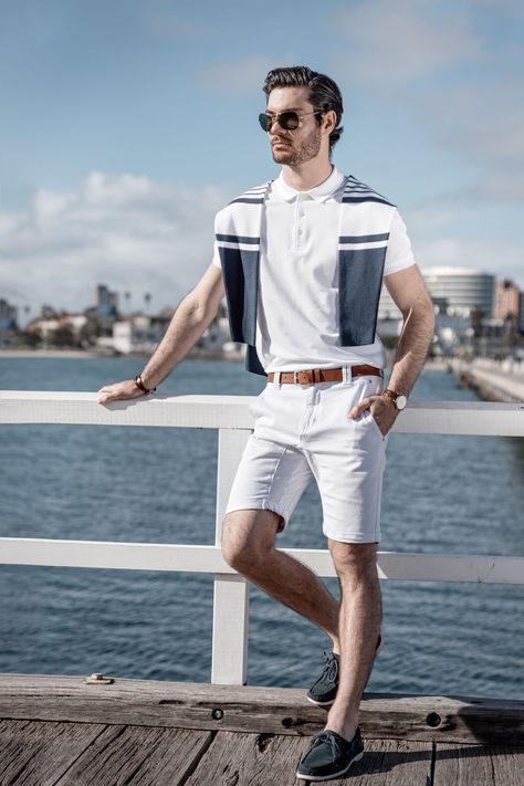 Men Country Club Outfit, Nautical Outfits Men, Cruise Ship Outfits Men, Country Club Outfit Men, Yacht Party Outfit Summer, Nautical Fashion Men, Nautical Theme Outfit, Sailing Attire, Yacht Birthday