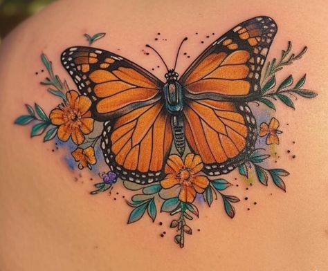 Monarch Butterfly Flower Tattoo, 3 Monarch Butterfly Tattoo, Monarch Butterfly Tattoo Shoulder, Mexican Monarch Butterfly Tattoo, Monarch Butterfly Tattoo With Flowers, Butterfly Tattoo Monarch, Infinity Butterfly Tattoo, Infinity Butterfly, Monarch Butterfly Tattoo