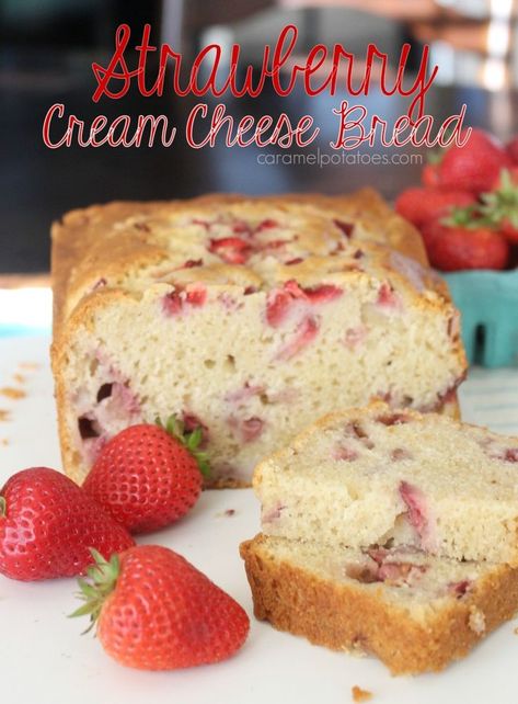 Cream Cheese Bread, Cheese Bread Recipe, Strawberry Bread, Muffin Bread, Strawberry Cream Cheese, Strawberry Cream, Cream Cheese Recipes, Bread Recipes Sweet, Cheese Bread