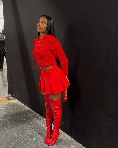 Coco Jones Outfits, Coco Jones, Red And Black Outfits, Clubbing Outfits, Queen Fashion, Red Fits, January 11, Modest Fashion Outfits, Female Singers