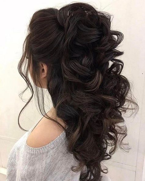 Brunette Updo, Partial Updo, Fishtail Braids, Simple Wedding Hairstyles, Elegant Wedding Hair, Wedding Hair Styles, Best Wedding Hairstyles, Fishtail Braid, Long Dark Hair