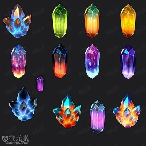 Crystal Tutorial, Magic Tutorial, Crystal Drawing, Digital Painting Tutorials, Prop Design, Arte Fantasy, 판타지 아트, Crystal Art, Digital Art Tutorial