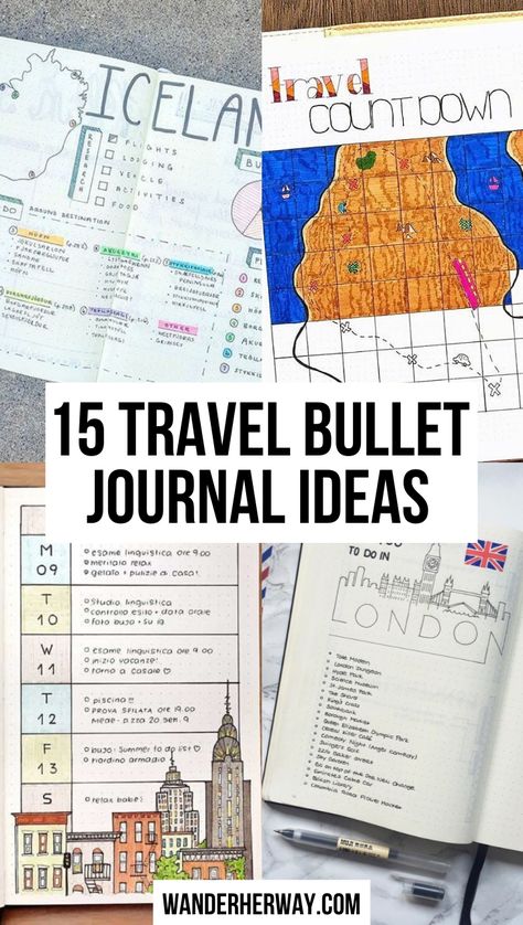 Bullet Journal Vacation, Travel Bullet Journal Ideas, Travel Bullet Journal, Creative Travel Journal, Travel Binder, Travel Journal Ideas, Vacation Journal, Vacation Countdown, Travel Tracker