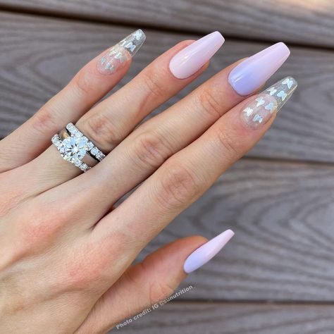 The Nailest - Instant Luxury Acrylic Press-on Nails - Medium Coffin - Mariposa Nails Mariposa, Purple Fake Nails, Sweet 16 Nails, 16 Nails, Short Coffin Nails Designs, Mariposa Butterfly, Purple Ombre Nails, Instant Nails, Medium Coffin