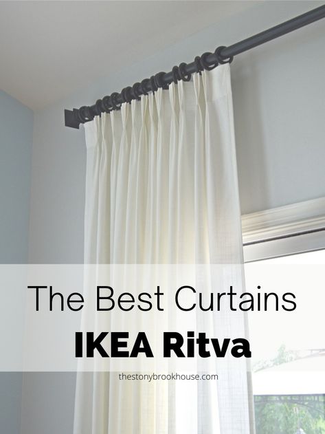 The Best Curtains - IKEA Ritva Curtain Headers Styles, Curtains For Office Window, Ikea Window Treatments, Best Ikea Curtains, Ikea Ritva Curtains, Slider Curtains, Ritva Curtains, Ikea Drapes, Curtains Ikea