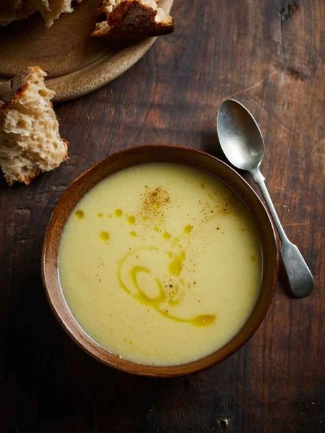 Leek & potato soup | Jamie Oliver recipes Jamie Oliver Leek And Potato Soup, Leek And Potato Soup Recipe Jamie Oliver, Jamie Oliver Superfood Recipes, Mustard Salmon Recipes, Jamie Oliver Soup, Winter Warmer Recipes, Best Vegetable Soup Recipe, Honey Mustard Salmon Recipes, Leek Potato Soup