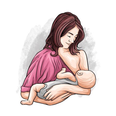 Breastfeeding Cartoon Images, Breastfeeding Drawing, Mother Cartoon, Breastfeeding Poster, Mother Breastfeeding, Breastfeeding Art, Mother Care, Mother Pictures, Mother Images