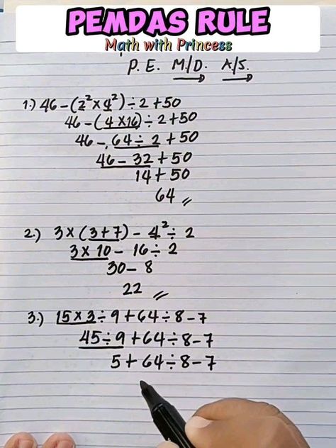 Math Review: Order Of Operations | PEMDAS Rule | Math Review: Order Of Operations | PEMDAS Rule #math #mathematics #mathreview #pemdasrule | By Math with Princess | Facebook Pemdas Math, Test Hacks, Multiplication Tricks, Math Operations, Math Notes, State Testing, Square Roots, Order Of Operations, Math Projects