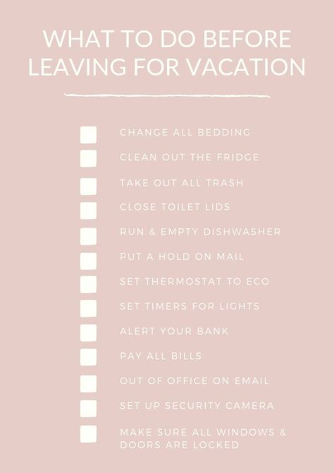 Checklist Before Vacation, Cleaning Before Vacation, To Do List Before Vacation, Before Vacation Checklist, Vacation Prep Checklist Beauty, What To Do Before Vacation, Vacation Prep Beauty, Vacation Prep Checklist, Pre Vacation Beauty Prep