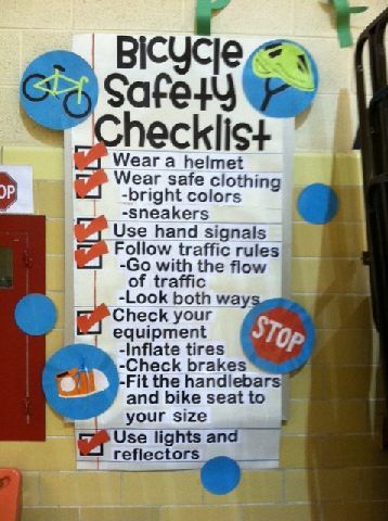 Bicycle Safety Checklist Image Light Up The Night with Spoke Swag Bike Rodeo, Teaching Safety, Safety Patrol, Safety Checklist, Summer Safety, Safety Week, Bicycle Safety, Health Fair, School Safety