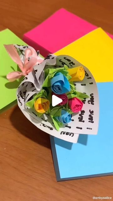 Sticky Note Bouquet, Copic Drawings, Bouquet Tutorial, Sticky Note, Copic, Sticky Notes, Art Drawing, Art Day, So Cute