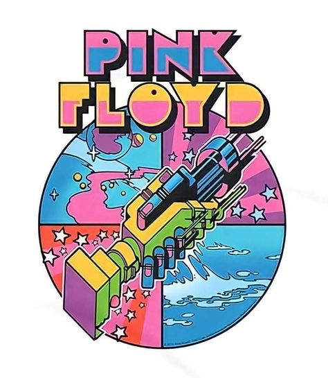 Rock Music Logo Design, Band Tshirt Design Ideas, Pink Floyd Illustration, Pink Floyd Images, Pink Floyd Logo, Vintage Band Posters, 2pac Art, Pink Floyd Tattoo, Kaos Band