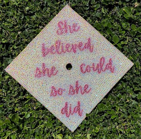 🩷loving the pink🥳 #grad #graduation #gradcap #gradcapdesign #customgradcaps #rhinestones #bling #pink #handmade #etsy Grad Cap Inspo 2024, Graduation Cap Designs Cute, Rhinestone Grad Cap, Girly Graduation Cap, Rhinestone Graduation Cap, Glitter Graduation Cap, Caps Ideas, Senior Things, Graduation Cap Decoration Diy