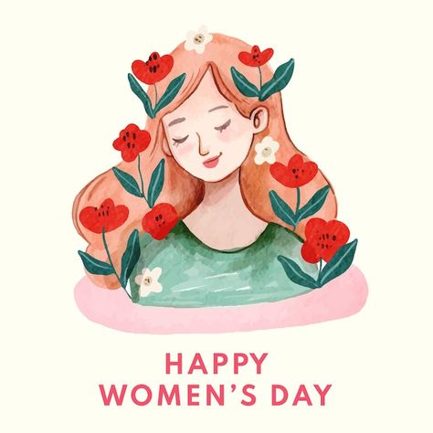 International Women's Day Illustration, Womens Day Drawing Ideas, Womens Day Video, Women's Day Illustration, Happy Womens, Digital Portrait Illustration, Happy Woman Day, Digital Invitations Wedding, Day Illustration