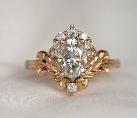 Baroque inspired Engagement Ring Oval Cut Moissanite Vintage Wedding Ring Women Cool Engagement Rings Oval, Moissanite Ring Stack, Vintage Filigree Engagement Ring, Baroque Wedding Ring, Mexican Engagement Ring, Vintage Wedding Rings 1920s Antique, Vintage Princess Cut Ring, Turkish Engagement Ring, Wedding Rings Engagement Oval