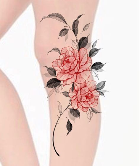 Cute Elephant Tattoo, Floral Back Tattoos, Japanese Flower Tattoo, Flower Tattoo Drawings, Blue Rose Tattoos, Beautiful Flower Tattoos, Flower Tattoo Sleeve, Peonies Tattoo, Floral Tattoo Design