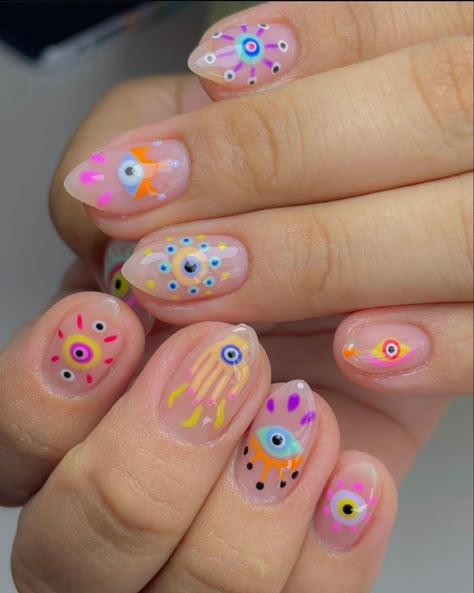 Evil Eye Nails, Mens Nails, Hippie Nails, Manicure Y Pedicure, Fire Nails, Funky Nails, Minimalist Nails, Perfect Nails, Nail Manicure