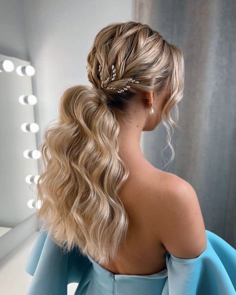 Wedding Hair Trends: 12 Ideas [2023 Guide Expert Tips] Pageant Hair Half Up Half Down, Wedding Hairstyles 2024 Trends, Brides 2024, Wedding Ponytail Hairstyles, Bridal Ponytail, Wedding Hair Trends, Wedding Hair Up, Simple Wedding Hairstyles, Hair Stylist Life