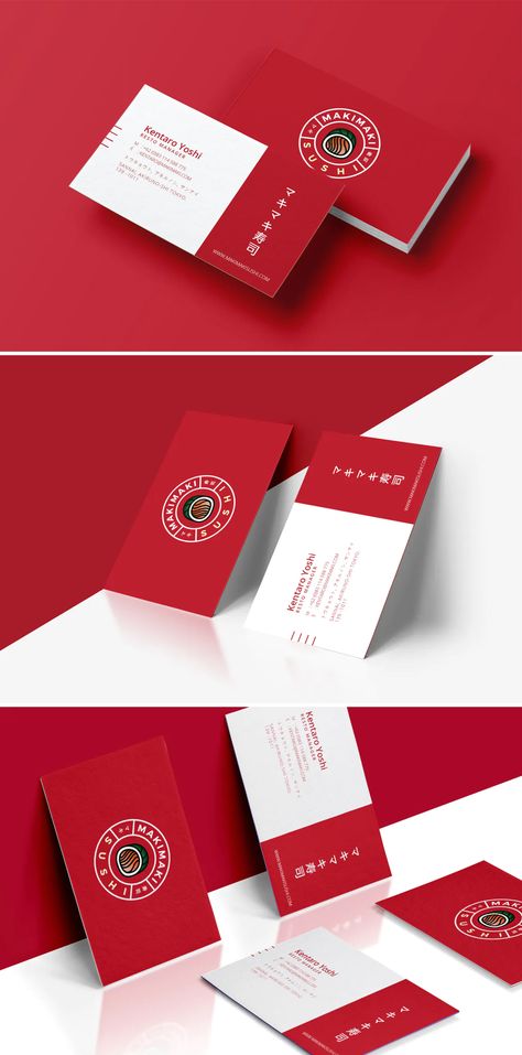 Sushi Business Card Template INDD, AI Sushi Business Card, Sushi Restaurant Logo, Sushi Business, Restaurant Business Cards, Name Card Design, Professional Business Card Design, Sushi Restaurant, Asian Restaurants, Sushi Restaurants