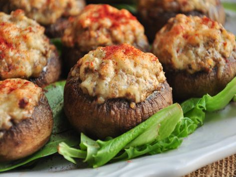 Pork Breakfast Sausage, Bbq Appetizers, Sausage Stuffed Mushrooms, Mushroom Appetizers, Spring Recipe, Stuffed Mushroom, Cheese Stuffed Peppers, Spicy Sausage, Best Dishes