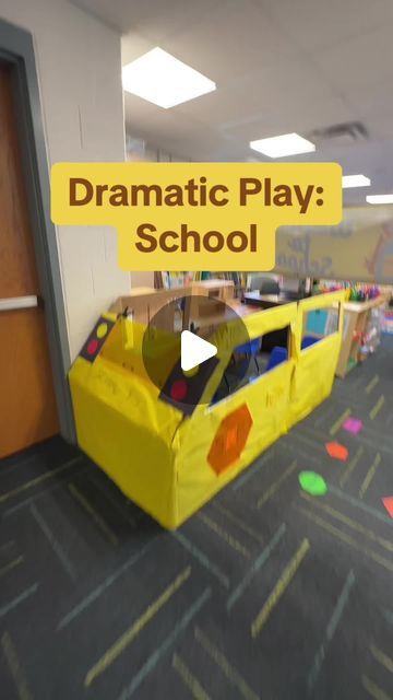 Preschool Vibes on Instagram: "🚌✨ Welcome aboard our Dramatic Play Center, now set up as a delightful school! In this video, I take you on a tour of our imaginative classroom setup that ties perfectly into our transportation theme. 🎭📚 Check out our handmade cardboard school bus, complete with whimsical parts that spark creativity and role-play. Plus, don’t miss the teacher’s area where students can step into the role of leading the class, and a carefully selected array of books perfect for easy retelling." Dramatic Play Preschool Ideas, Cardboard School Bus, Transportation Dramatic Play, Dramatic Play Area Preschool, Dramatic Play Centers Preschool, Preschool Vibes, School Year Themes, Preschool Classroom Setup, Transportation Theme Preschool