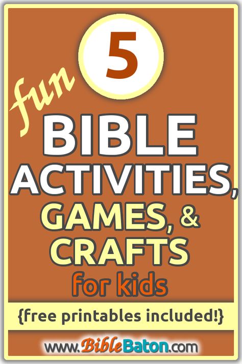 Can't think of any fun games to play at church--or don't know where to get free Bible activities? Use one of these 5 fun hands-on ideas for Bible crafts and games, perfect for teaching Sunday School, children's ministry, or children's church. Click through now for details about these fun Bible activities for kids--plus free printables! Easter Crafts For Sunday School, Vbs Games, Family Discipleship, Awana Ideas, Spiritual Education, Prayer Jar, Sunday School Games, Toddler Games, Church Games