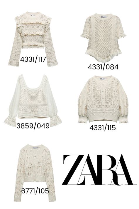 a selection of ZARA pointelle tops, knit cardigans from the new collection autumn winter 2023 Zara New Collection 2023, Autumn Winter 2023, Pointelle Knit, Zara New, 2023 Autumn, Knit Tops, Winter 2023, 2023 2024, Classy Outfits