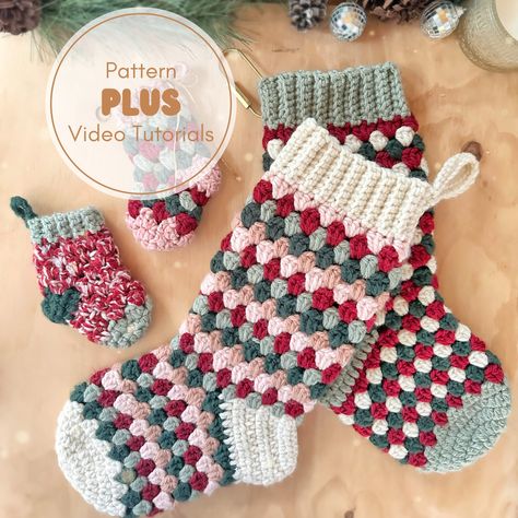 Granny Ruth Stocking Pattern Video Tutorial 2 SIZES, Crochet Stocking Pattern - Etsy Australia Crochet Stocking Pattern, Christmas Stocking Patterns, Granny Stockings, Stocking Patterns, Crochet Christmas Stocking Pattern, Crochet Stocking, Mini Stockings, Crochet Christmas Stocking, Confection Au Crochet