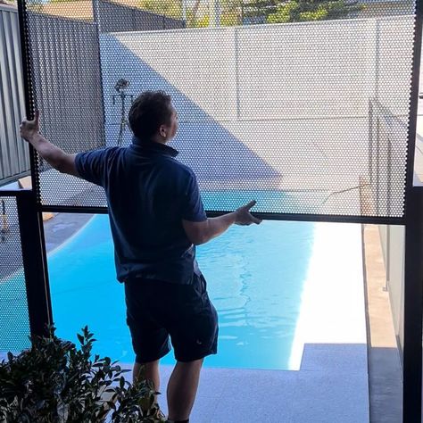 Poolperf on Instagram: “Our Pool Perf is so easy to install. With just one person and a little wiggle your Pool Perf panel is home and seated in its receiver…” Pool Perf, Pool Fencing, Pool Fence, Fencing, Landscaping, Louvre, Pool, Building, Travel