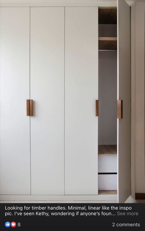 Kleppstad Ikea Ideas, Scandinavian Closet, Closet Minimalista, Dressing Ikea, Ideas Armario, Bedroom Workspace, Bedroom Built In Wardrobe, Wardrobe Door Handles, Wardrobe Interior Design