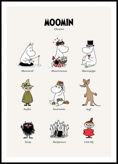 Moomin Characters, Moomin Poster, Moomin Icons, The Moomins, Moomins Aesthetic, Sniff Moomin, Moomin Aesthetic, Moomin Art Illustration, Moomin And Snufkin