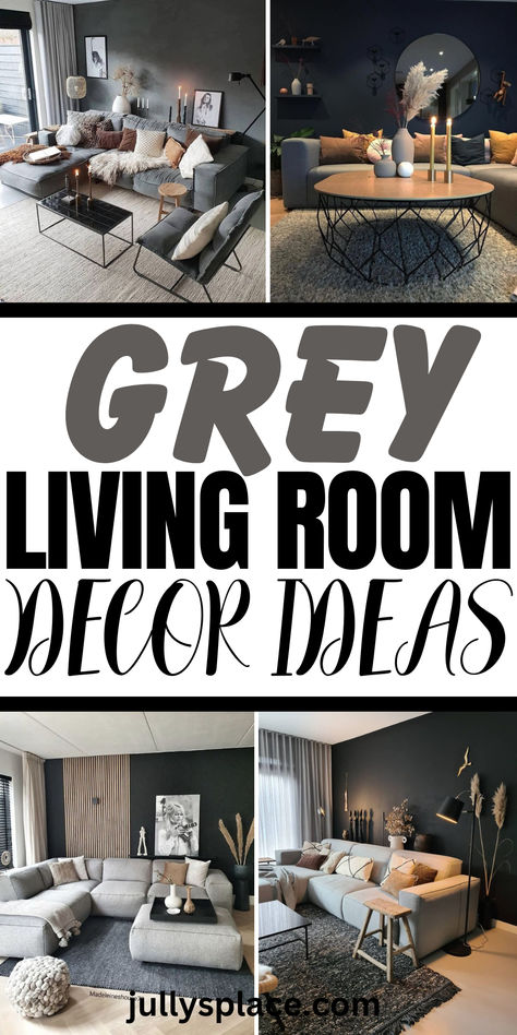 Grey living room decor Grey Sofa Grey Walls, Microfiber Couch Living Room, Grey Walls Grey Couch, Decor Grey Living Room, Apartment Living Room Wall Decor, Grey Living Room Decor Ideas, Charcoal Sofa Living Room, Living Room Grey Sofa, Cosy Grey Living Room