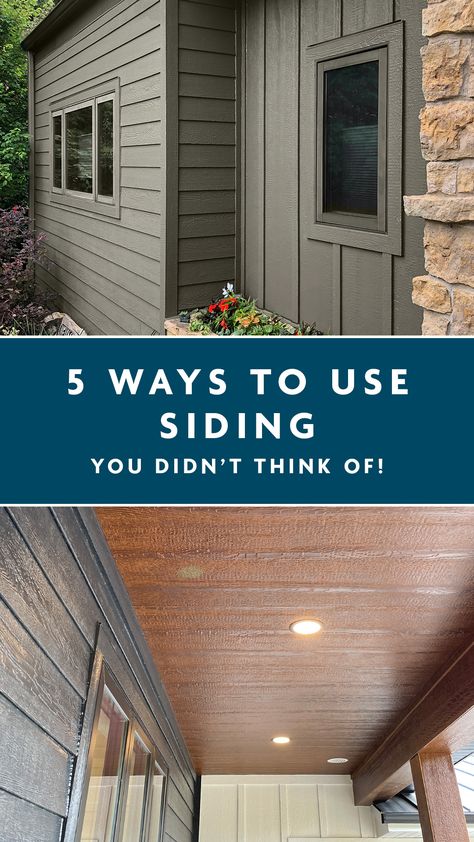 Whether you're remodeling or building a forever home, your final exterior design choices make an impact. The color of your siding is important, but the way the siding is used tells an overall story and can significantly increase curb appeal. Check out Diamond Kote's blog for five unique exterior design ideas to make your home stand out. Different Siding Ideas Exterior, Addition With Different Siding, Updating Siding Exterior House, Clap Board Siding Exterior, Home Siding Design, Mixed Exterior Siding Ideas, Update Siding Exterior House, Siding Types Exterior, Farmhouse Exterior Siding Ideas