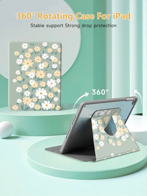 Flowers Case Compatible With iPad Air4/5 10.9 Inch ,TPU Shockproof Frame Cover,Built-in Pencil Holder | SHEIN USA Pencil Holder, Christmas Wishlist, Ipad Case, Ipad, Built In, Pencil, Frame, Flowers, 10 Things