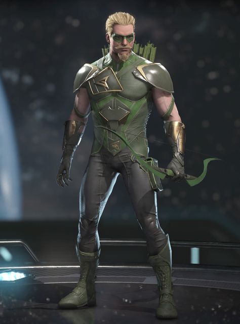 Green Arrow Injustice 2, Injustice 2 Characters, Green Arrow Bow, Green Arrow Costume, Arrow Costume, Injustice Gods Among Us, Injustice 2, Star City, Oliver Queen