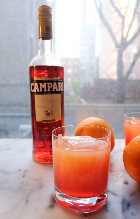 Campari And Orange Juice, Campari Cocktail Recipes, Campari Recipes, Campari Drinks, Campari Cocktails, Orange Recipe, Drinks Recipe, Orange Cocktails, Fancy Drinks