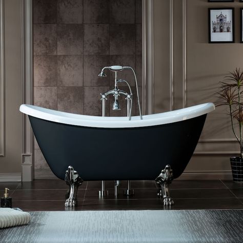 Black Claw Foot Tub, Bear Claw Tub, Long Footstool, Toilet And Sink Unit, Slipper Bath, Wet Room Screens, Claw Foot Bath, Plumbing Accessories, Bath Shower Screens