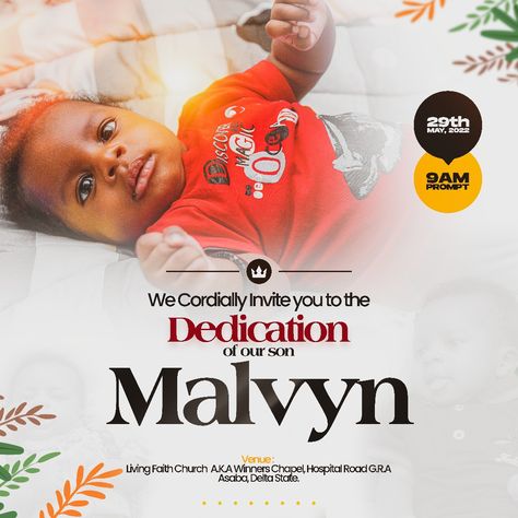 Baby Dedication Invitation, Poster Design Kids, Dedication Invitations, Christian Graphic Design, Church Media Design, Happy Birthday Design, Graphic Design Brochure, Church Poster Design, Baby Dedication