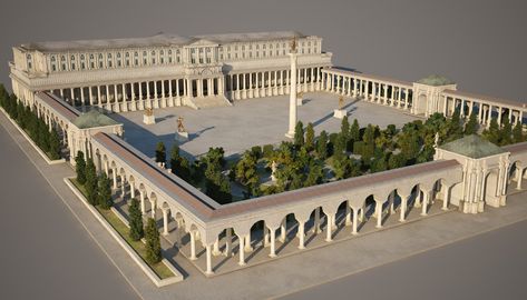 Josué Hernández - City of Constantinople, Fetih 1453 Roman Palace, Castle Layout, Castle Plans, Bangunan Minecraft, City Layout, Types Of Architecture, Roman Architecture, Architecture Building Design, Bungalow Design