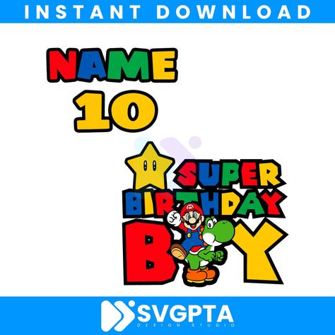 Super Birthday Boy SVG Super Mario SVG Digital Cricut File *THIS LISTING IS FOR A DIGITAL DOWNLOAD ONLY, NO PHYSICAL ITEMS WILL BE SHIPPED Super Birthday Boy SVG Super Mario SVG Digital Cricut File INSTANT DOW... Check more at https://svgpta.com/listing/super-birthday-boy-svg-super-mario-svg-digital-cricut-file-svg040723t024/ Super Mario Svg, Mario Svg, Birthday Cards For Boys, Birthday Boy, Free Svg, Super Mario, Design Crafts, Boy Birthday, Kids Birthday