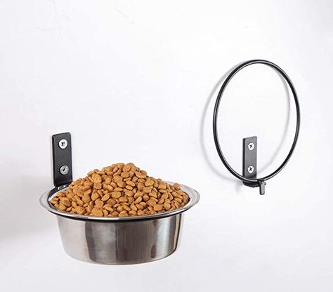 Amazon.com : WORUIJIA Dog Bowls Collapsible Customized Height Wall Mounted Elevated Pet Feeder, with 2 Stainless Steel Dishes for Cats Dogs, Raised Dog Bowl, Strong Durable-Easy to Clean-Improve Digestion(7inch) : Pet Supplies Dog Bowl On Wall, Wall Mounted Dog Bowls Diy, Wall Mount Dog Bowl, Wall Mounted Dog Bowls, Diy Raised Dog Bowl Stand, Diy Elevated Dog Bowls, Dog Feeder Diy, Elevated Dog Bowls Diy, Raised Dog Bowls Diy